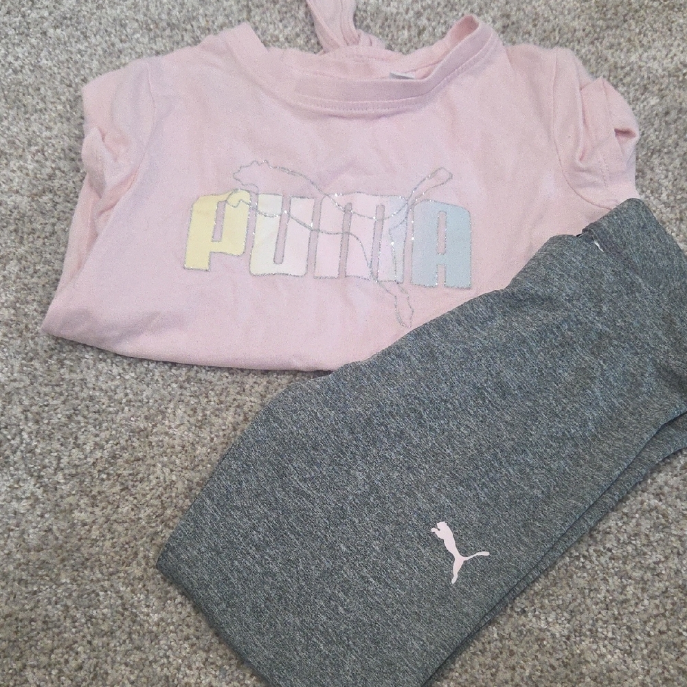 Puma Pink Top and Gray Pants Set